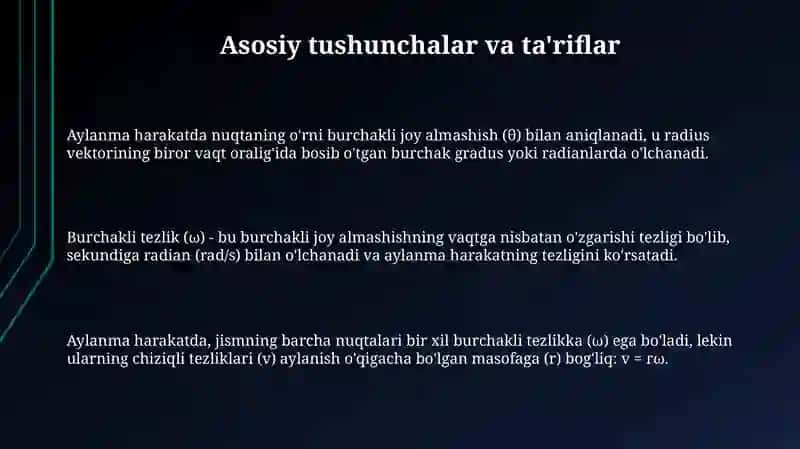 Aylanma jismining harakati 3