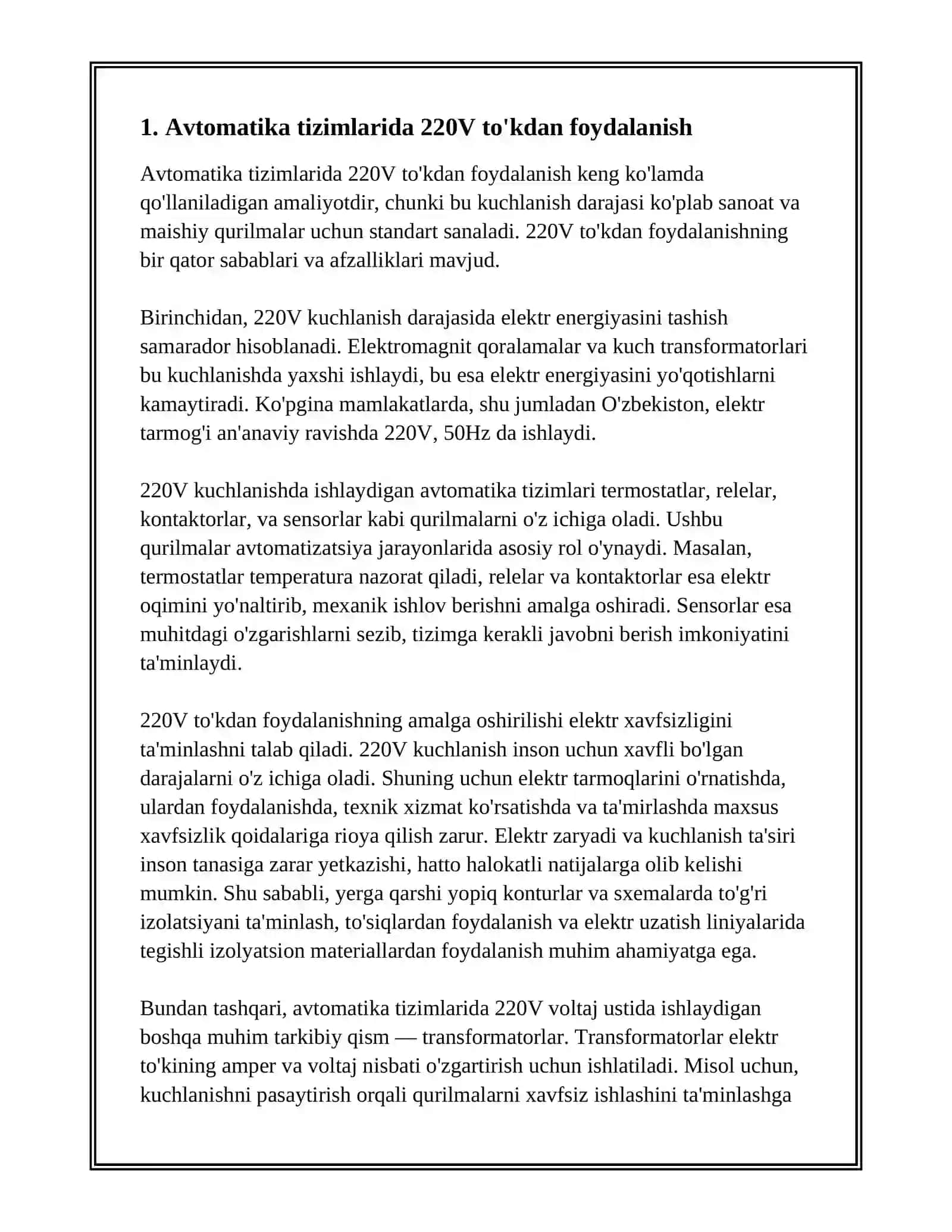 220V TO‘K AMALIY BO‘LSIN RASMLARI BILAN 3