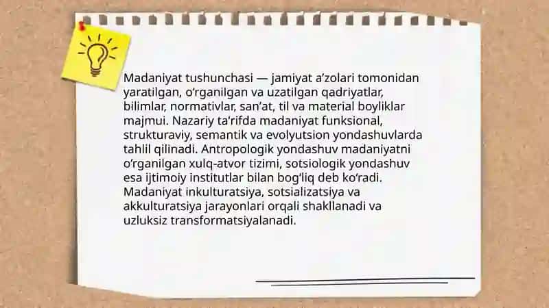Madaniyat tushunchasi 3