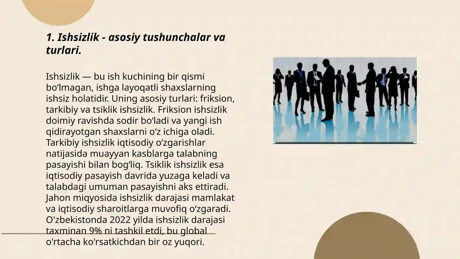 Ishsizlik - asosiy tushunchalar va turlari 3