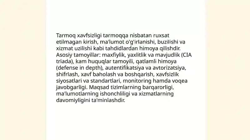 Tarmoq xavfsizligiga tahdidlar va himoya usullari 3