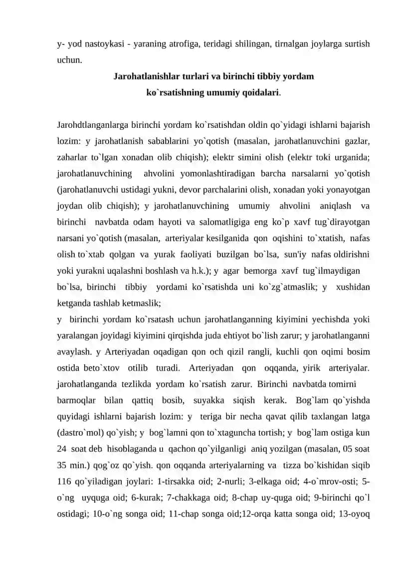 Birinchi yordam ko`rsatishning umumiy tamoyillari 3