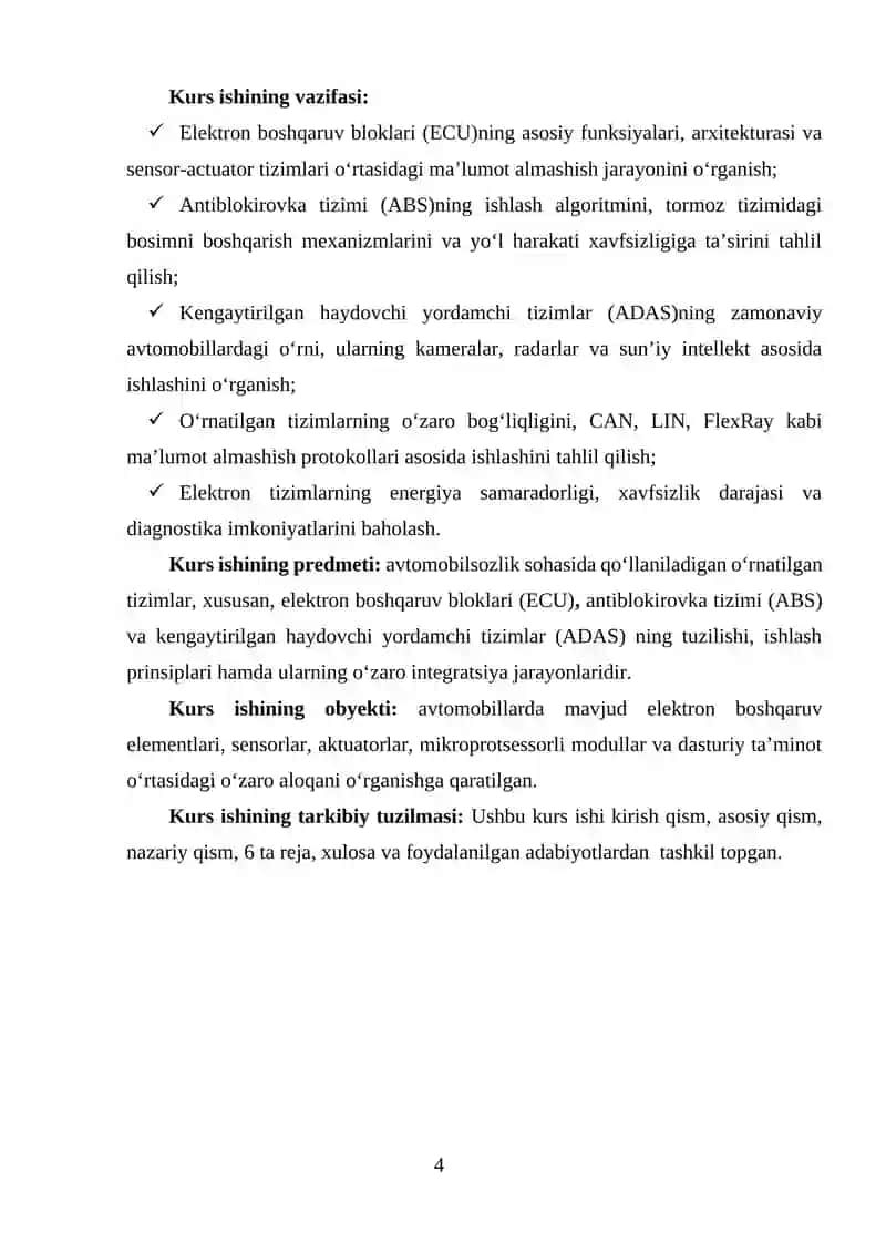 AVTOMOBILSOZLIKDA O‘RNATILGAN TIZIMLAR (ECU, ABS, ADAS) 3