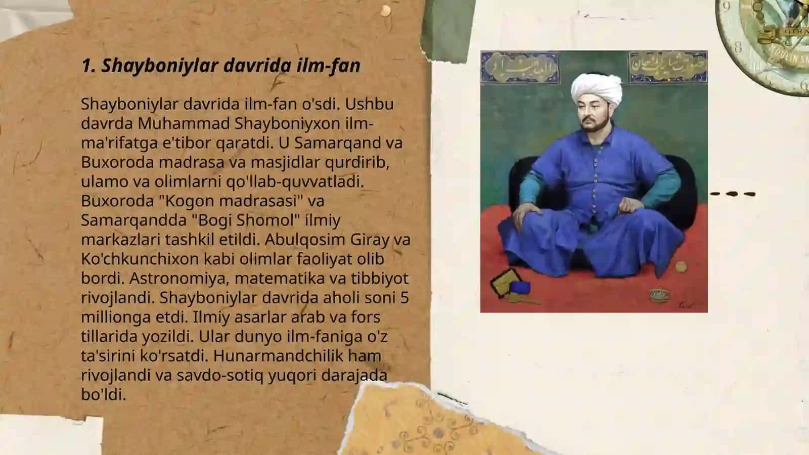 Shayboniylar davri madaniyati 3