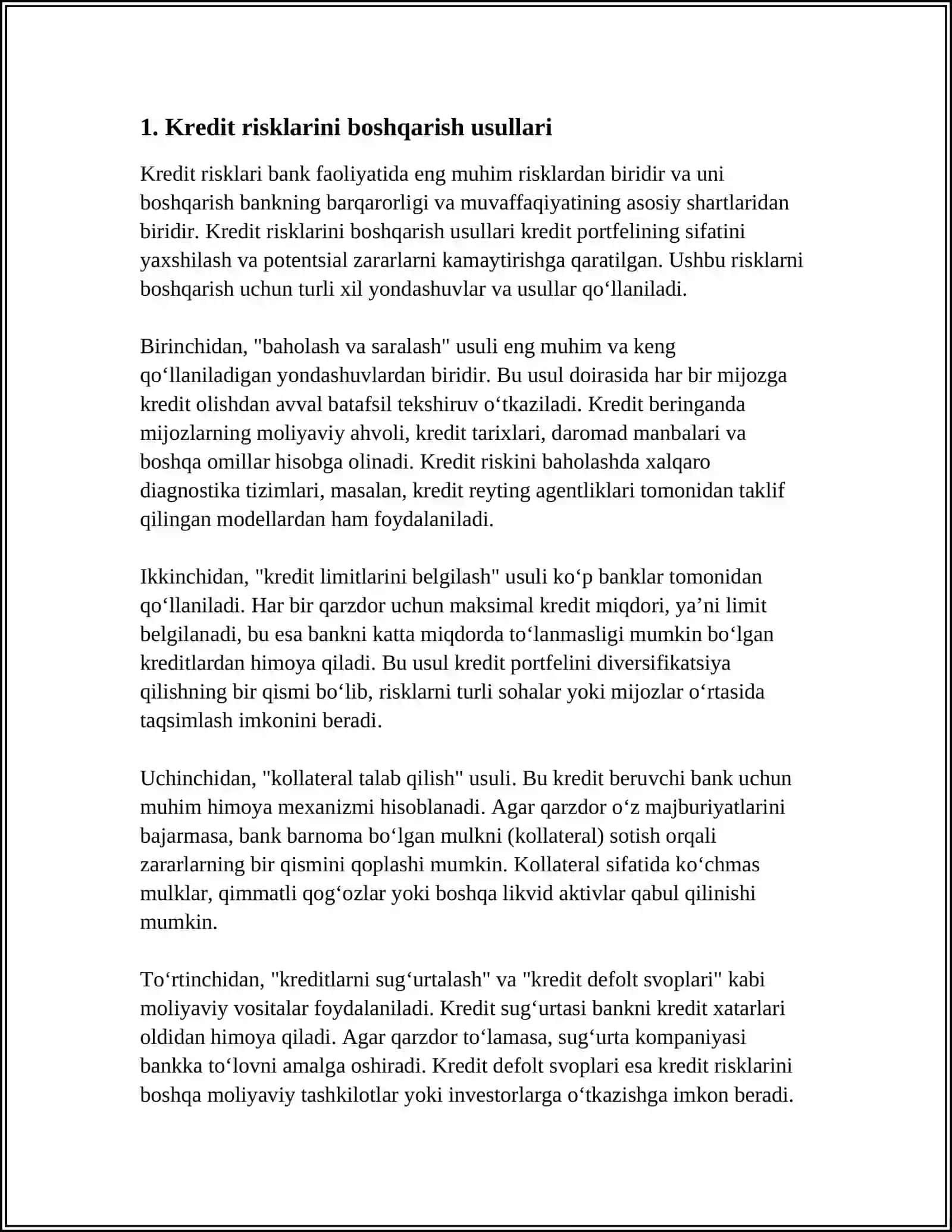BANK RISKLERI HAM OLARDI BASQARIW 3