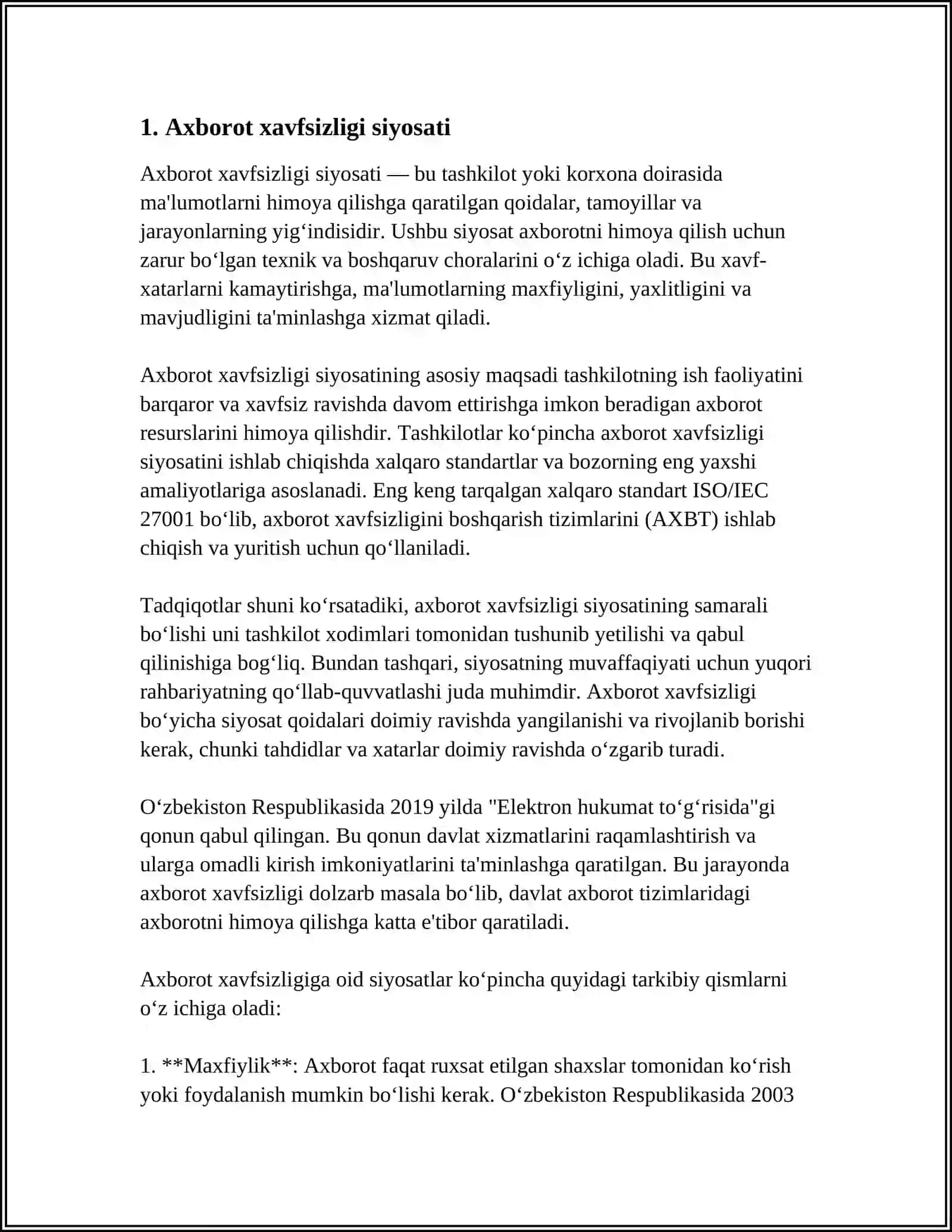 AXBOROTNI UZATISH VA SAQLASHNING ISHONCHLILIGINI TAʼMINLASH 3