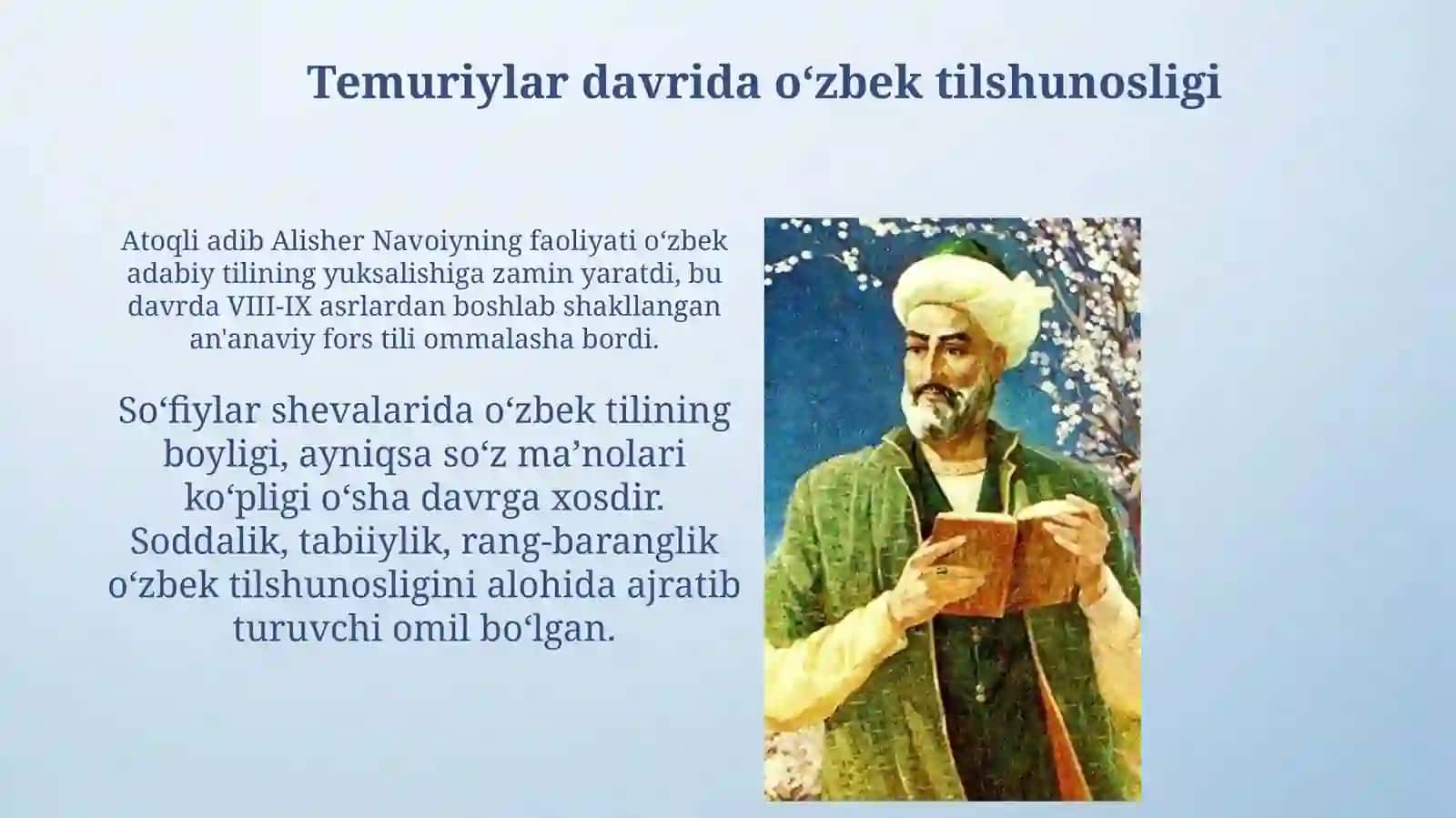 Alisher Navoiyning oʻzbek adabiy tili va oʻzbek tilshunosligi 3