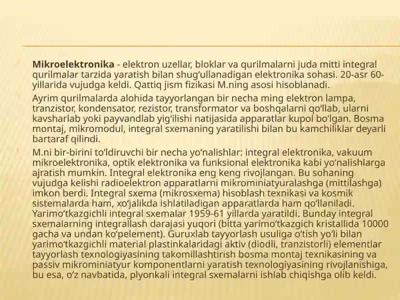 Mikroelektronika elementlari 3