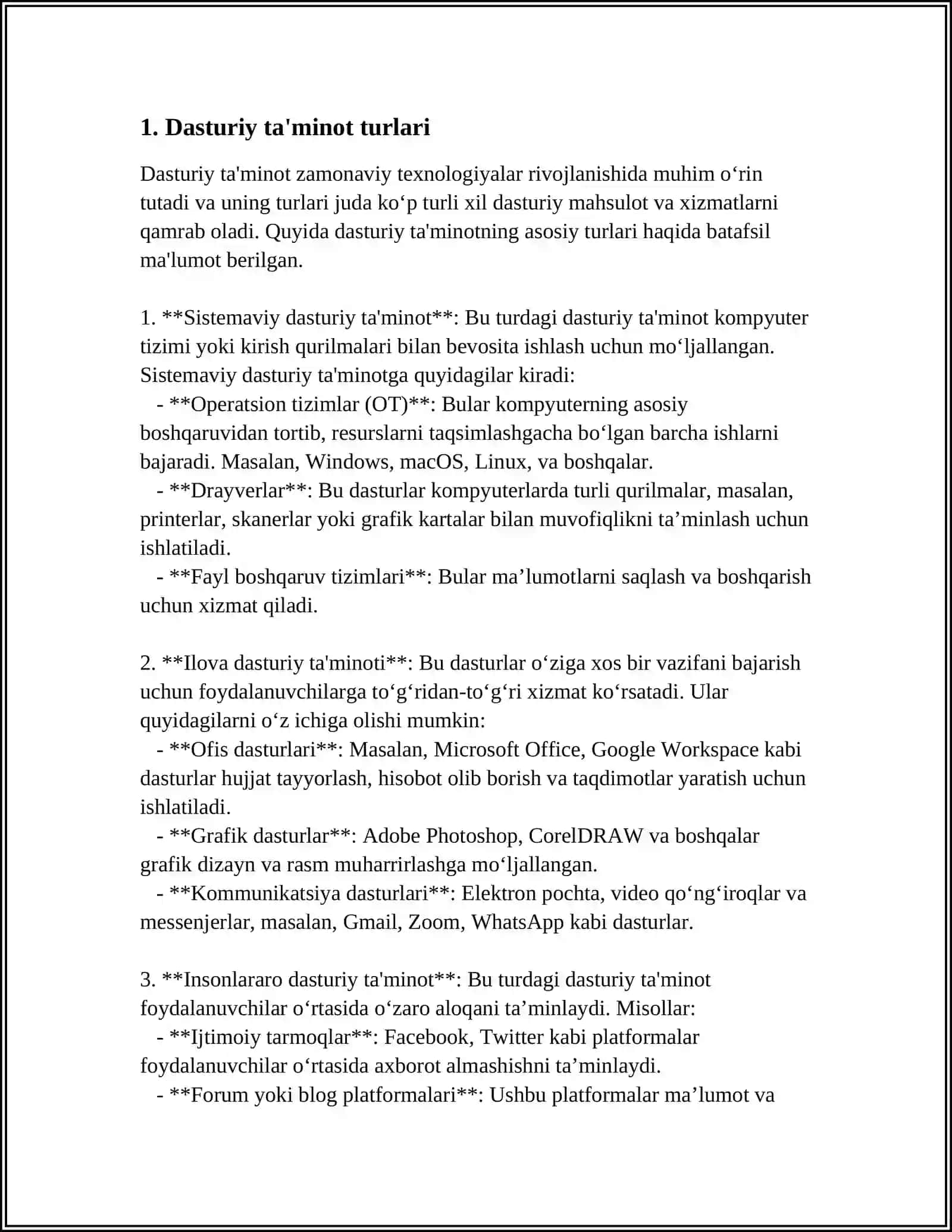 KOMPYUTERNING DASTURIY TAʼMINOTI 3