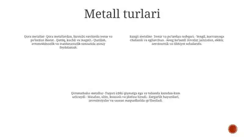 Metallarning Umumiy Tavsifi 3