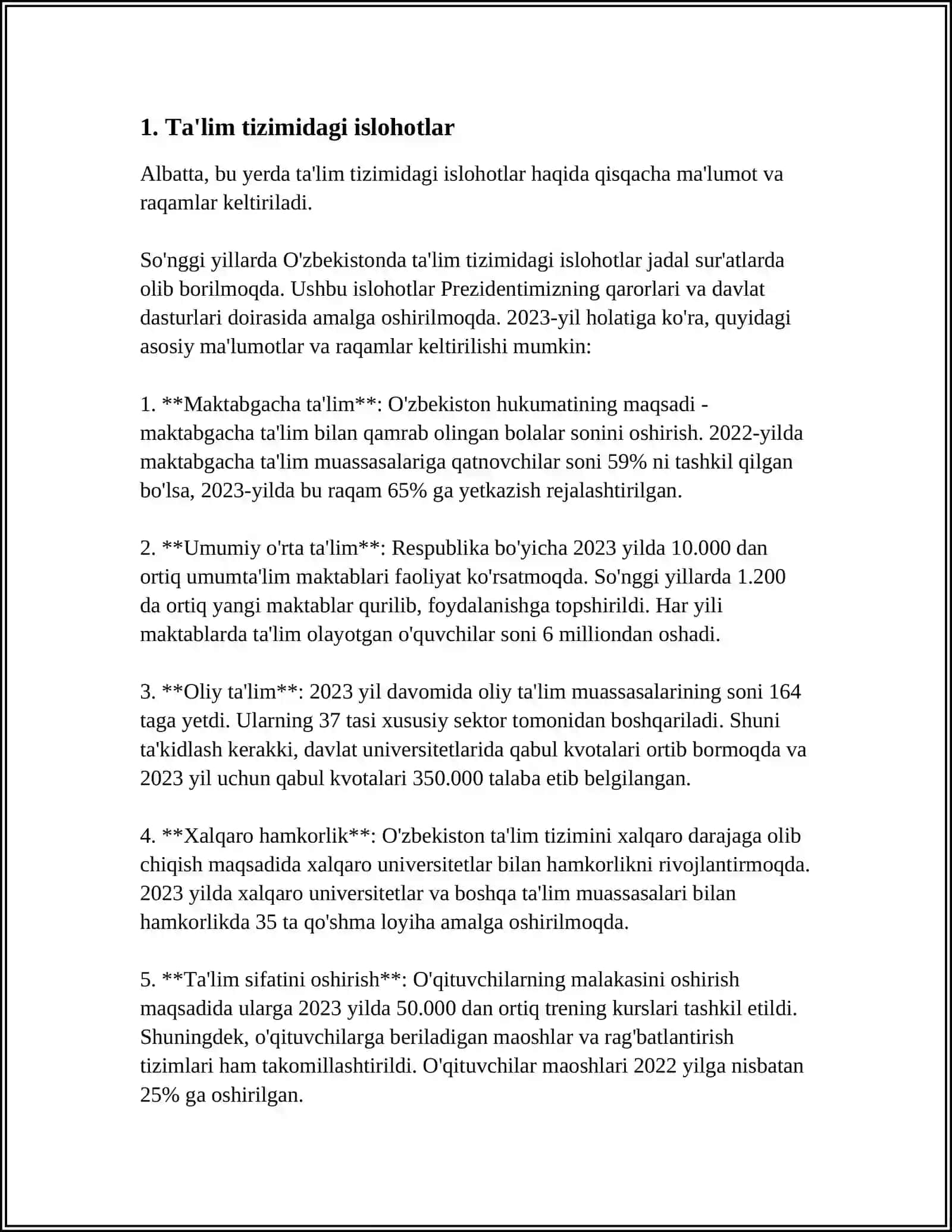 O‘ZBEKISTONDA IJTIMOIY SOHADA AMALGA OSHIRILAYOTGAN O‘ZGARISHLAR MAZMUN VA MOHIYATI 3