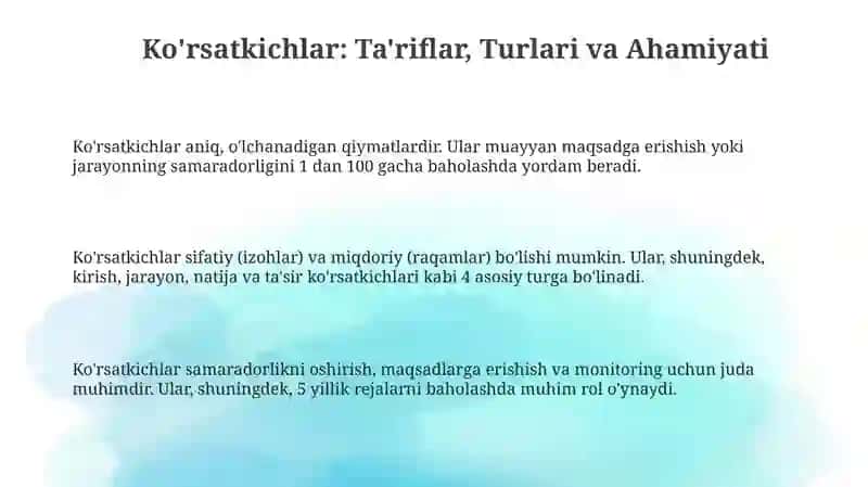 Ko'rsatkichlar: Ta'riflar, Turlari va Ahamiyati 3