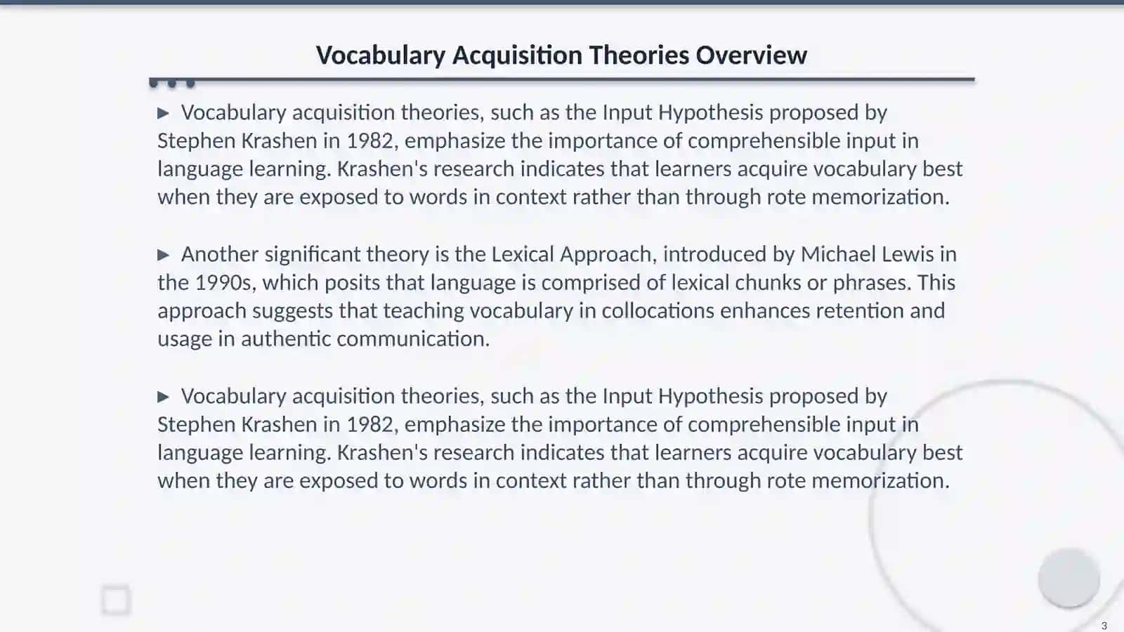 Vocabulary Acquisition Theories 3