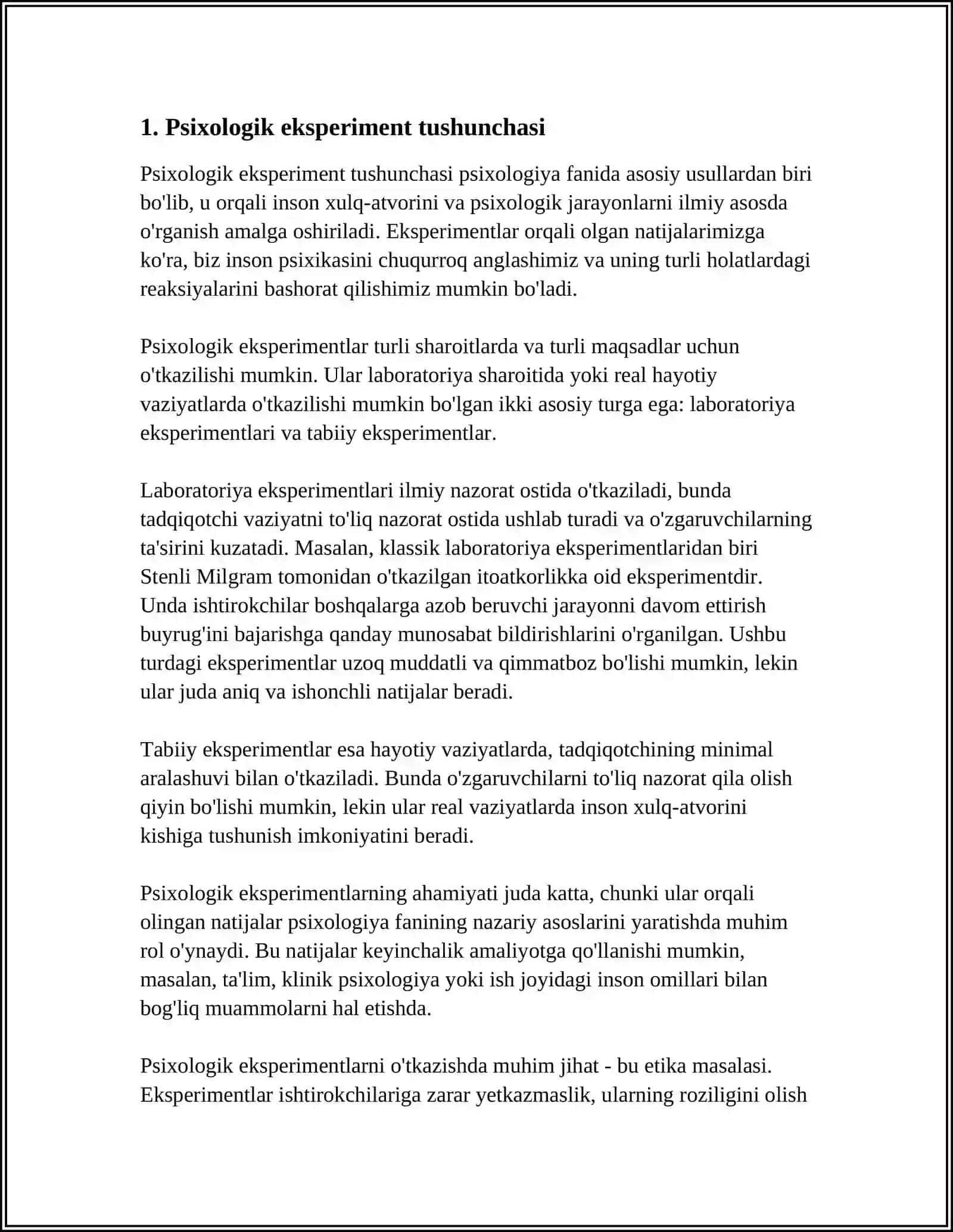 PSIXOLOGIK EKSPERIMENT VAZIYATI VA ESTETIKASI 3
