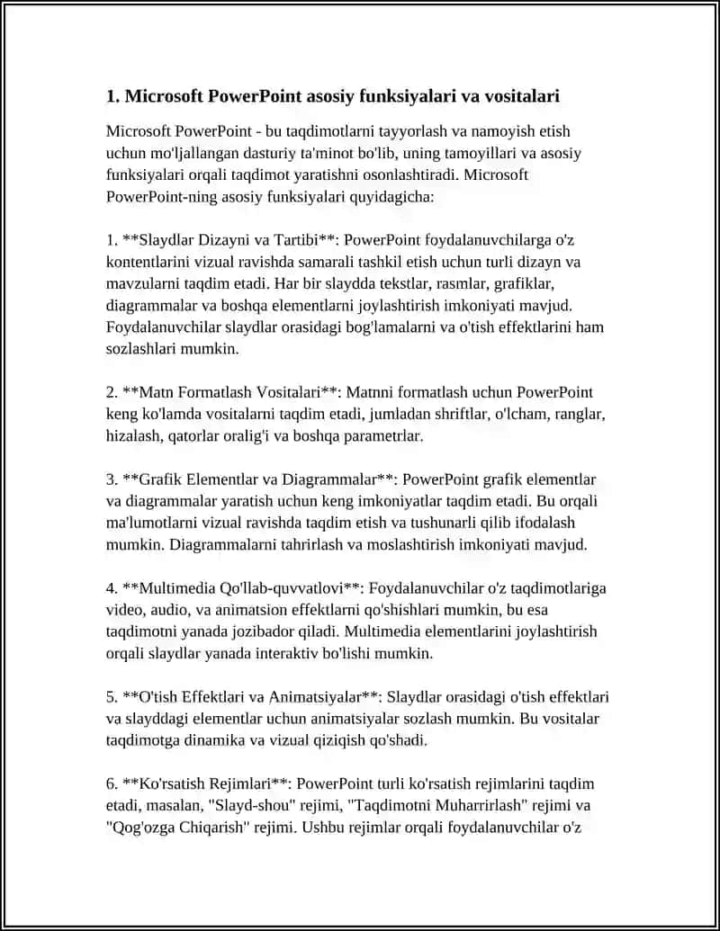 Microsoft PowerPoint asosiy funksiyalari va vositalari 3