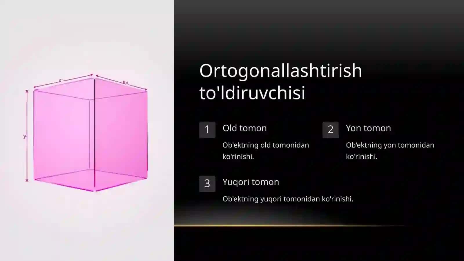 Ortogonallashtirish jarayoni 3