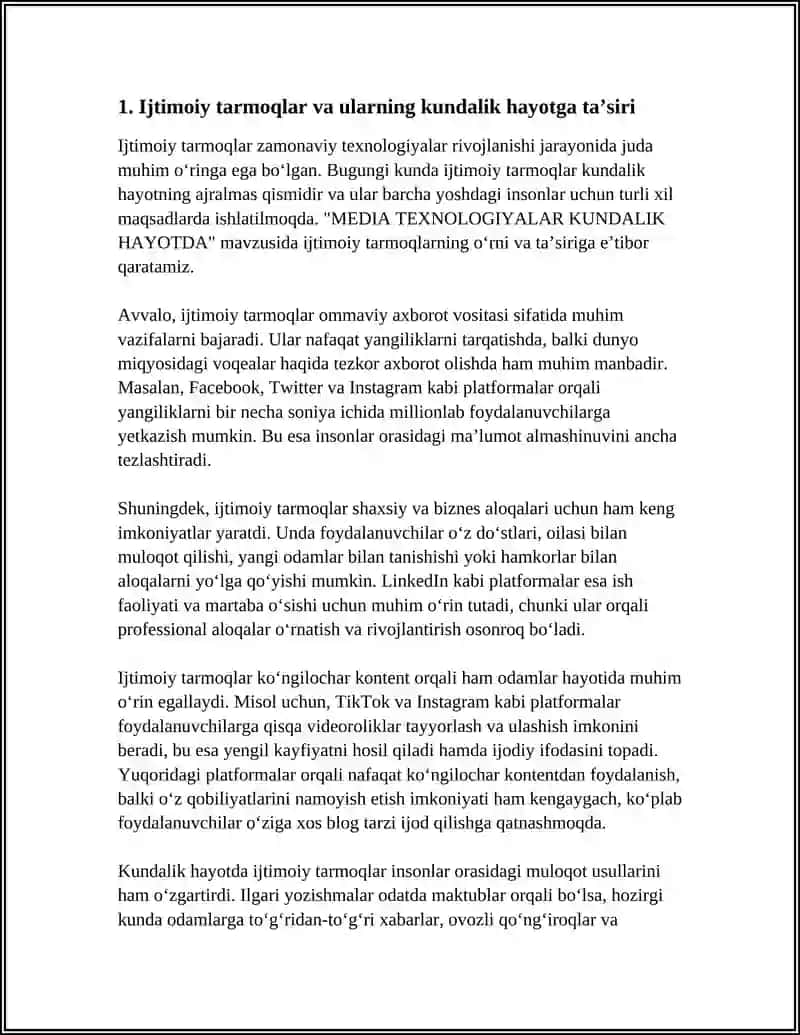 MEDIA TEXNOLOGIYALAR KUNDALIK HAYOTDA 3
