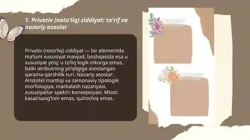 Privativ (noto'liq) ziddiyat: taʼrif va nazariy asoslar 3