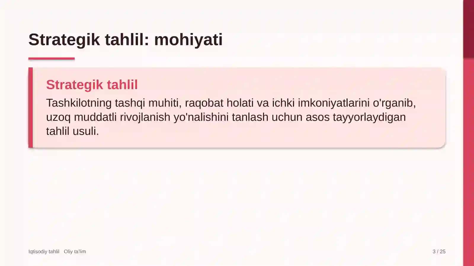 Ko'chatchilik xo'jaliklarida strategik tahlil 3
