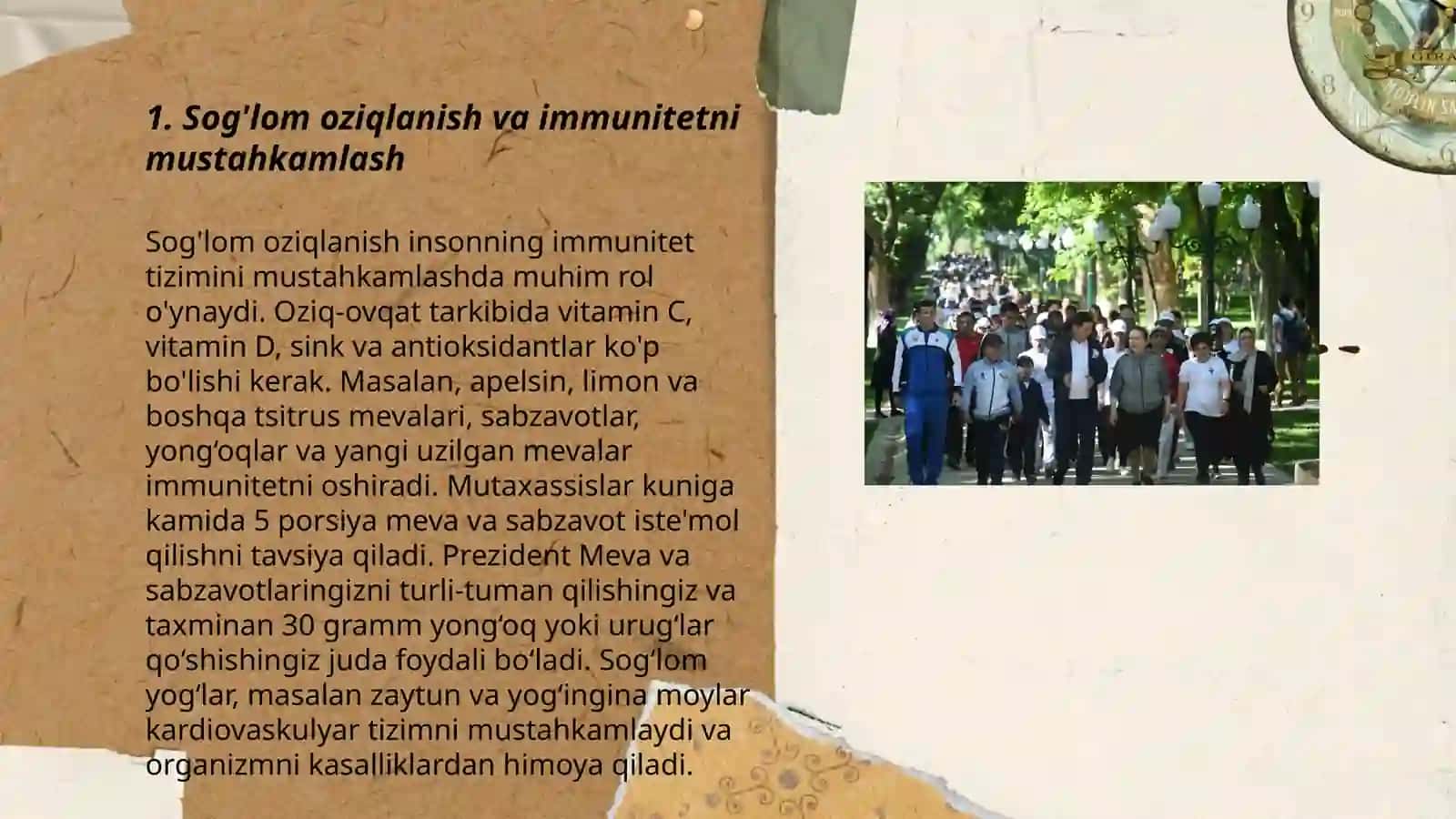 Sog'lom turmush tarizidan, imunitet 3