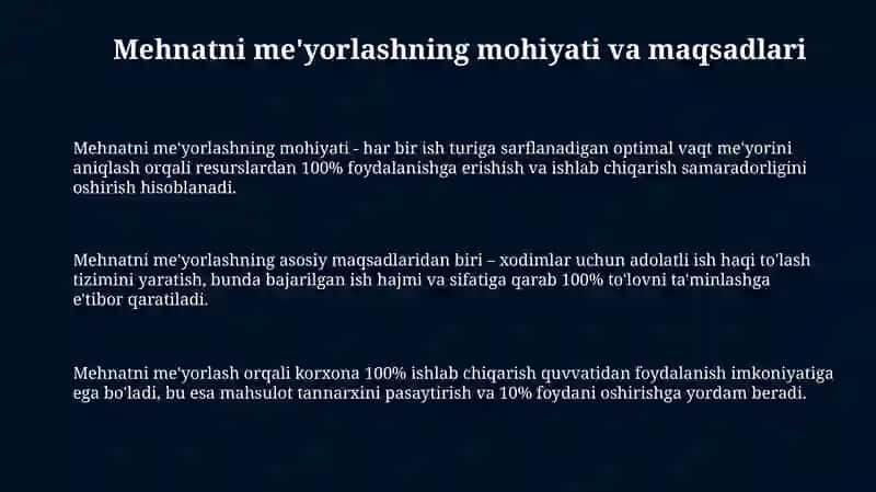 Mehnatni me'yorlash 3
