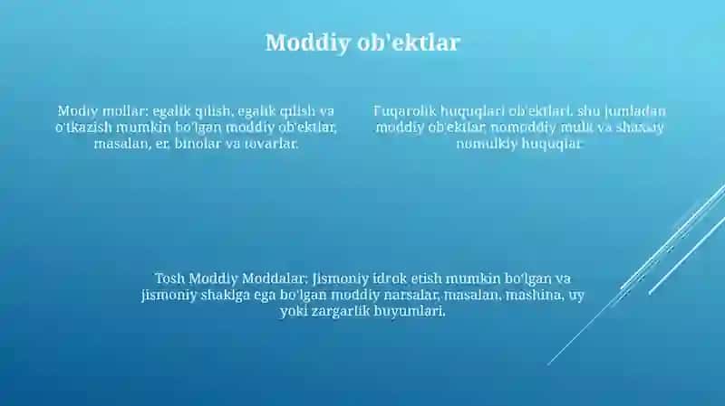 Fuqarolik Huquqining Obyektlari 3