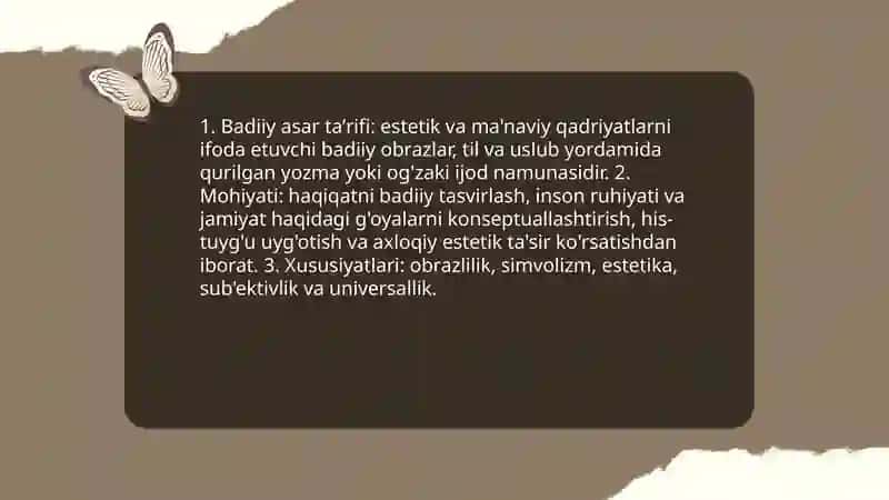 Badiiy asar va unga xos xususiyatlar 3