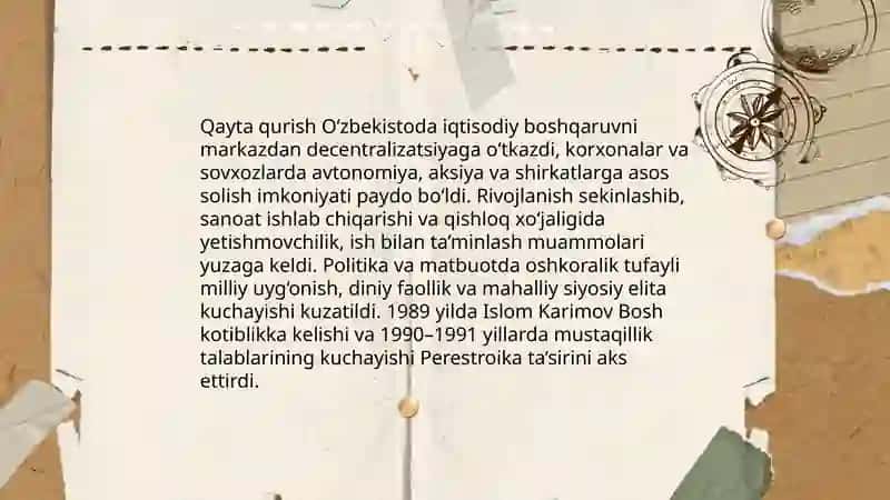 "Qayta qurish" va "oshkoralik" davri 3