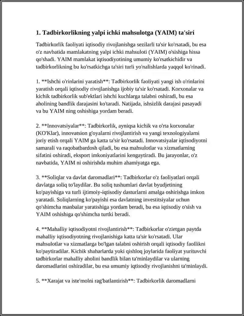 Tadbirkorlik Faoliyati 3