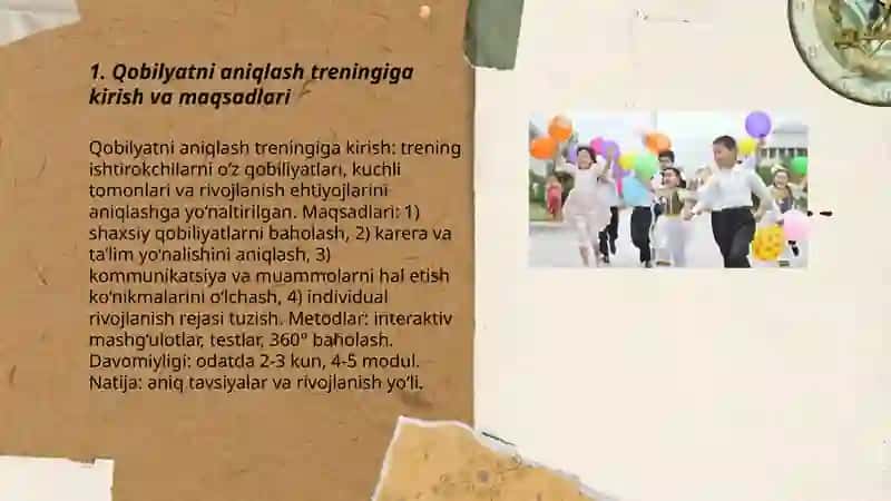 Qobilyatni aniqlash treningi 3