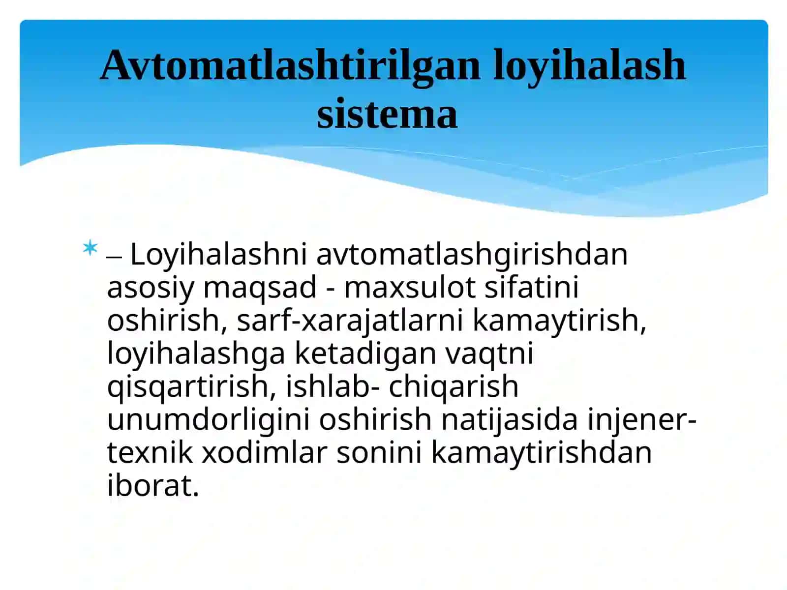 RADIOELEKTRON APPARATLARNI LOYIHALASHNI AVTOMATLASHTIRISHCISTEMALARI (ALS) HAQIDA UMUMIY MA'LUMOTLAR 3