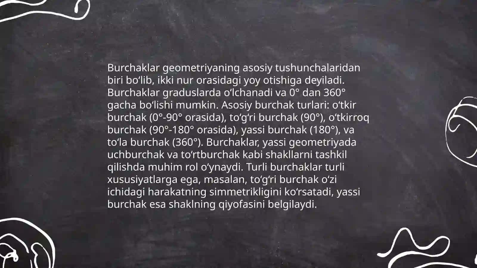 Burchakni olchashni organish va burchak olchovlari haqida 3