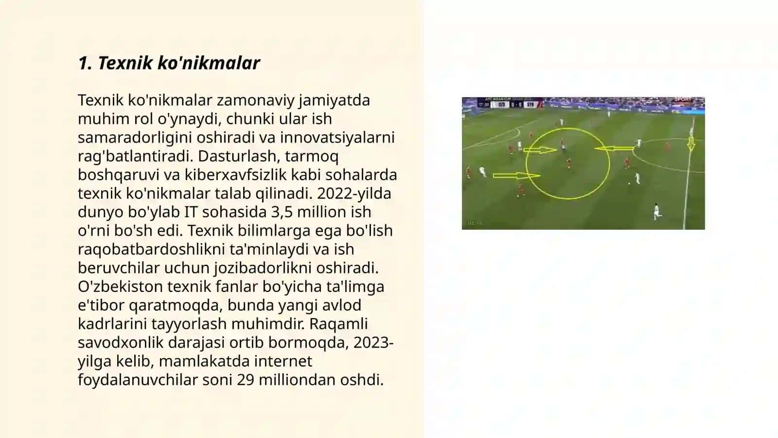 Futbolchining maydon boʻylab harakatlanishi 3