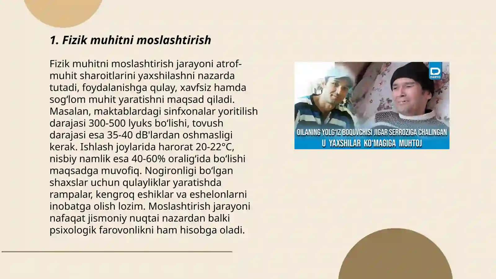 Fizik muhitni moslashtirish 3