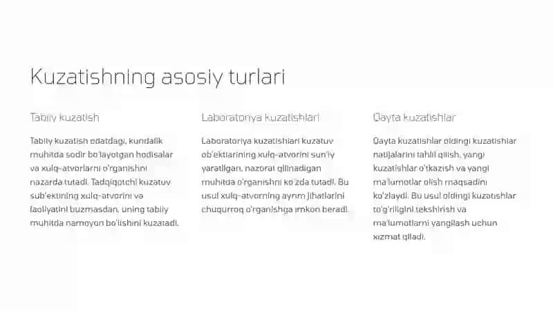 Kuzatish metodi 3