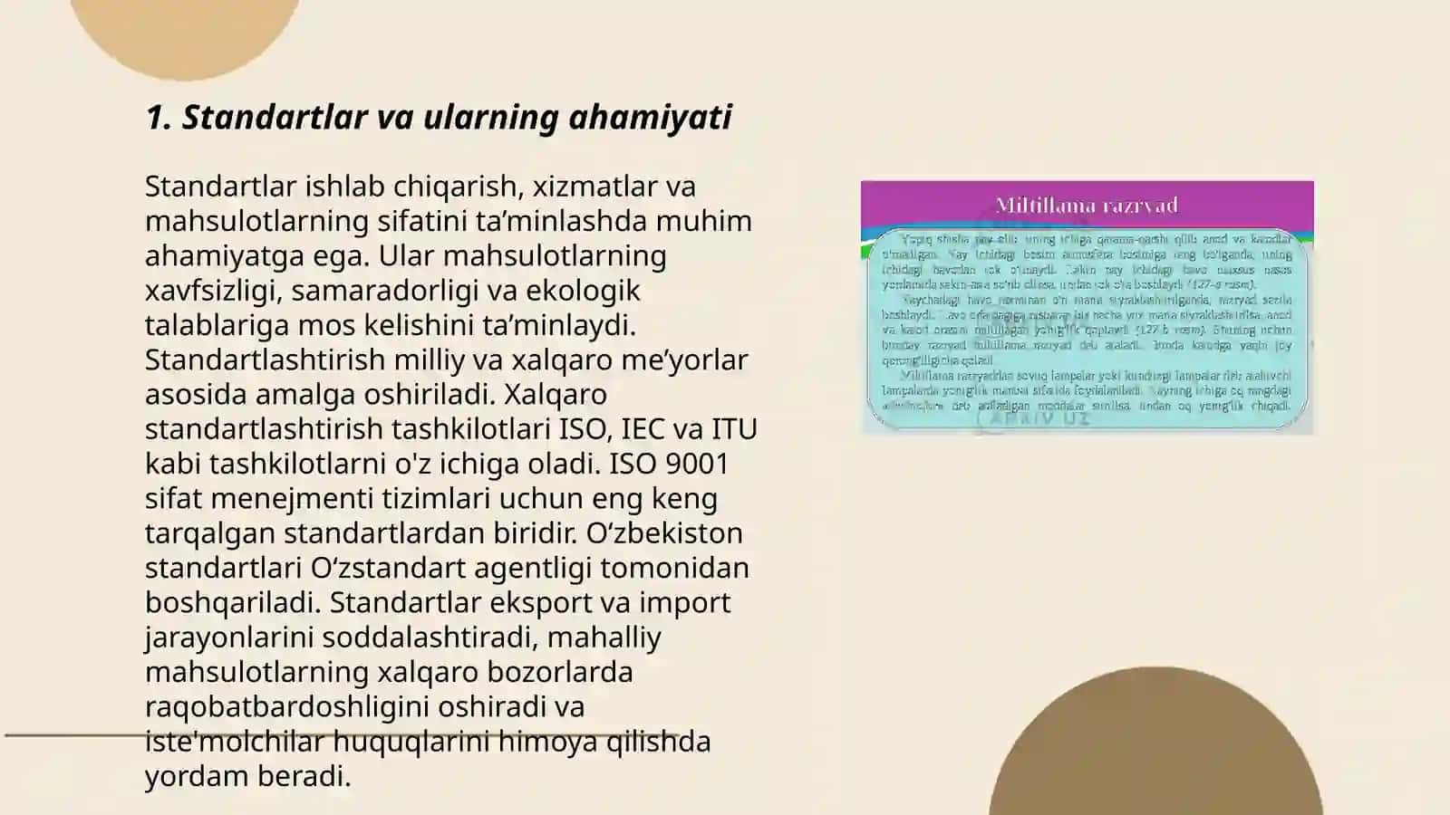 Standartlarning turlari va toifalari 3