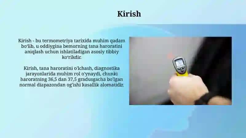 Termometriya. Tana haroratini o'lchash texnikasi 3