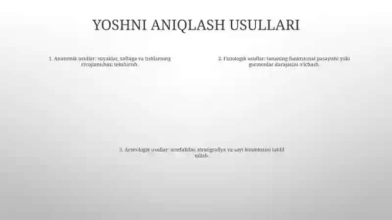 Suyaklarga Qarab Yoshni Aniqlash 3