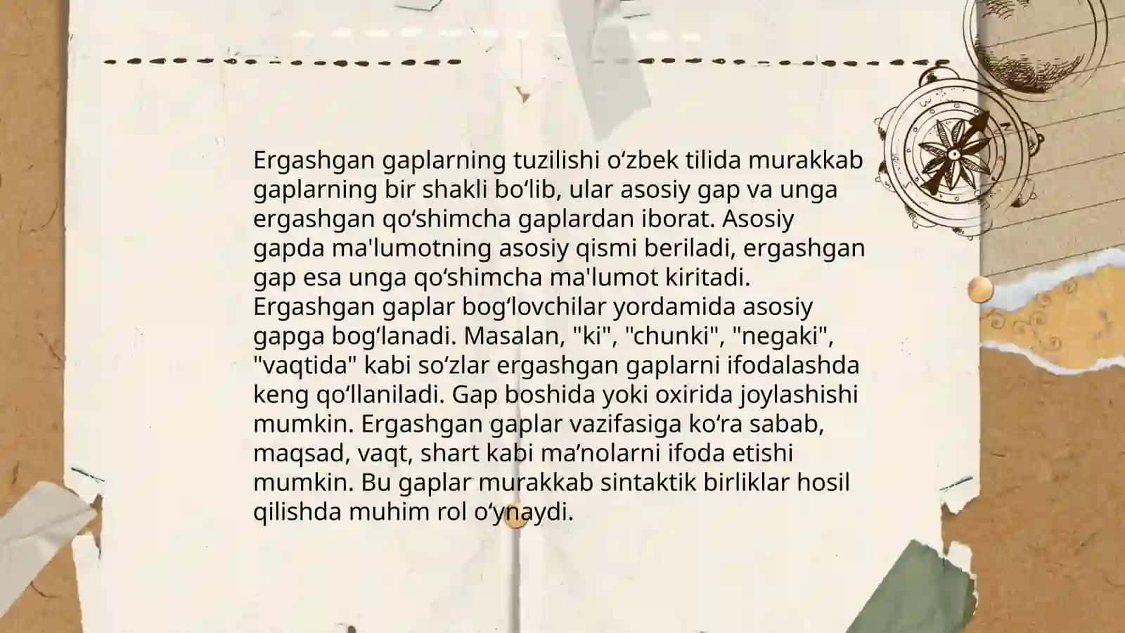 Ergashgan qóshma gaplar 3