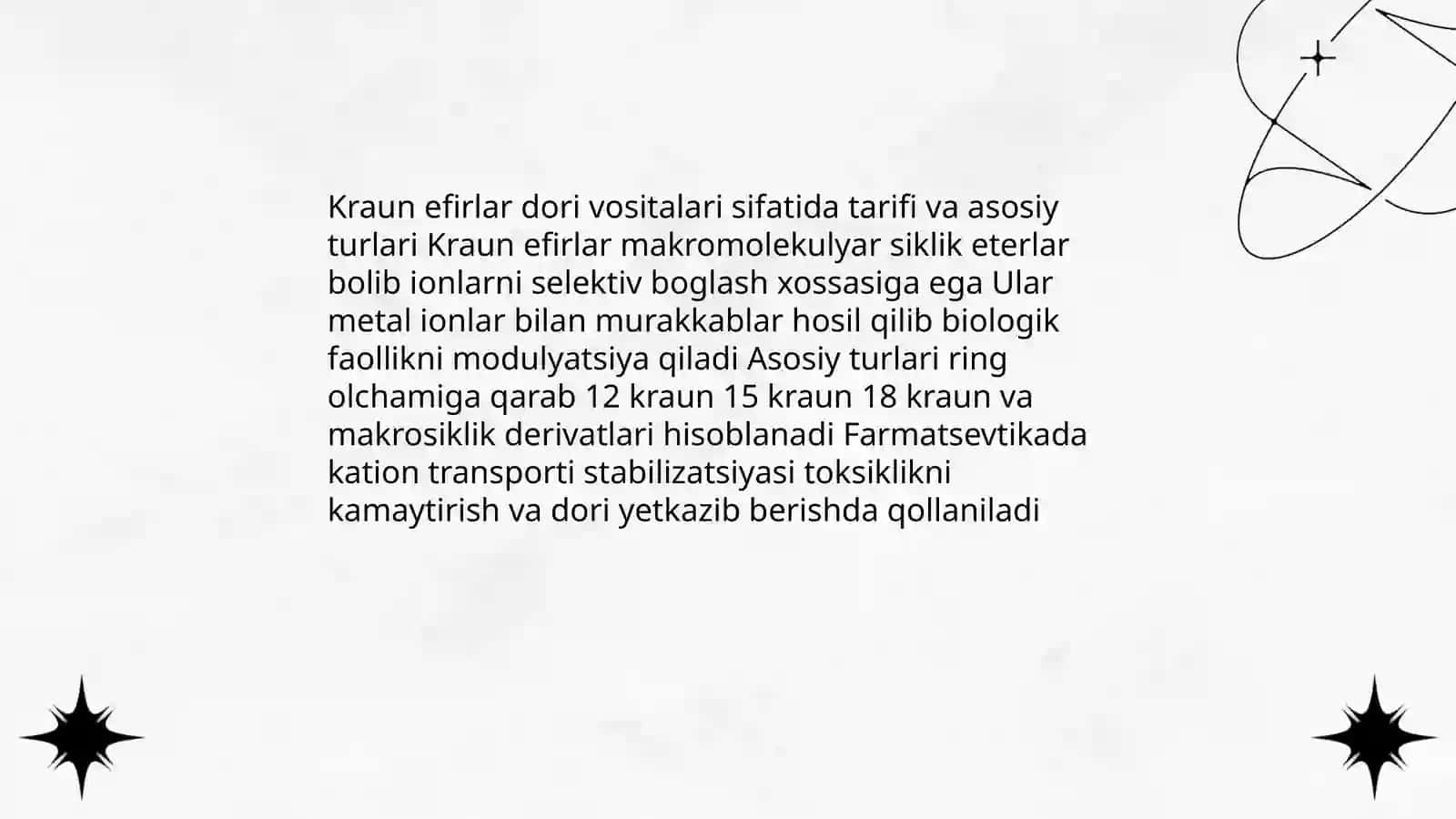 Kraun efirlar-dori vositalari sifatida 3