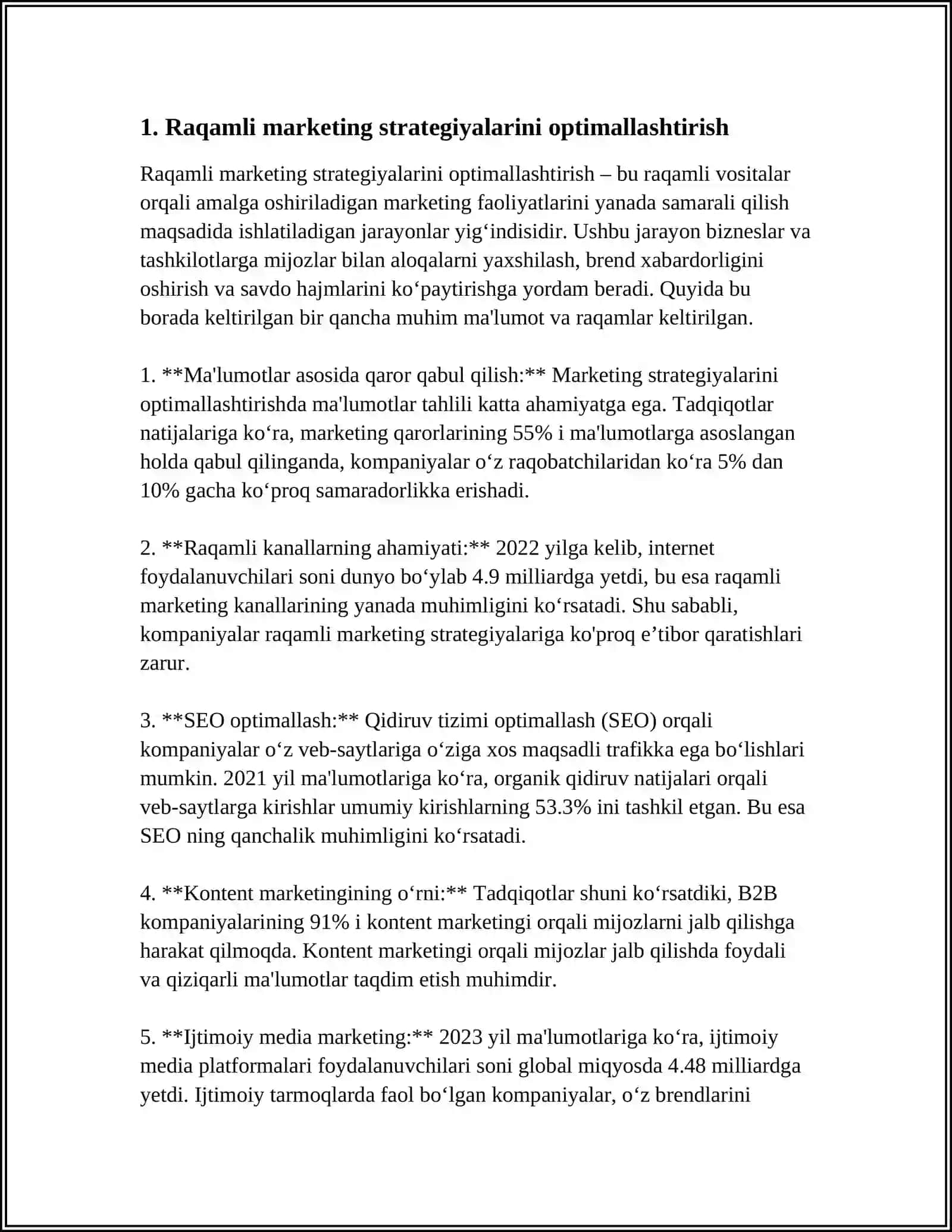 REKLAMA SAMARADORLIGINI OSHIRISH USULLARI 3