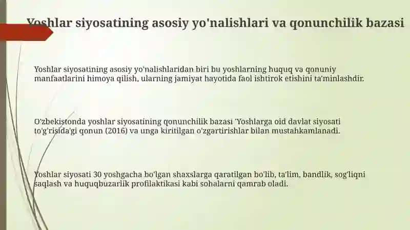 Ozbekistonda yoshlar siyosati 3