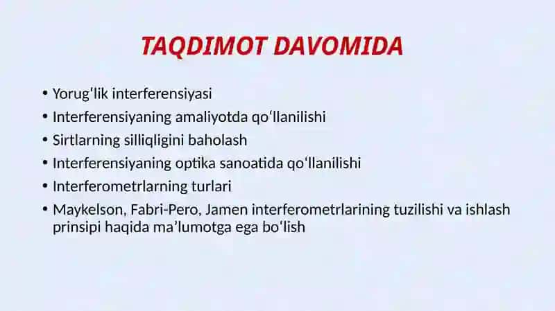 "Zamonaviy interferensiya qurilmalar" 3