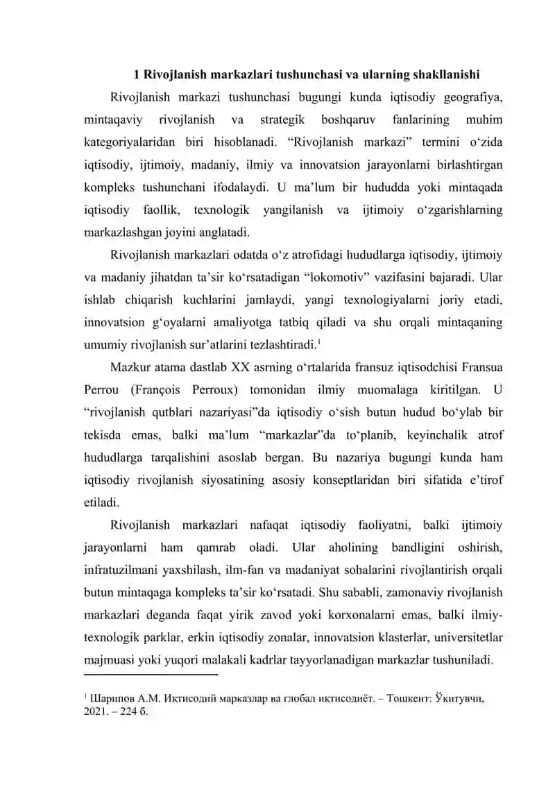 Rivojlanish markazlari tasnifi 3