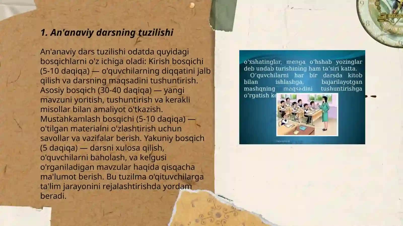 Boshlang'ich ta'limda darsning turlari va tuzilishim 3