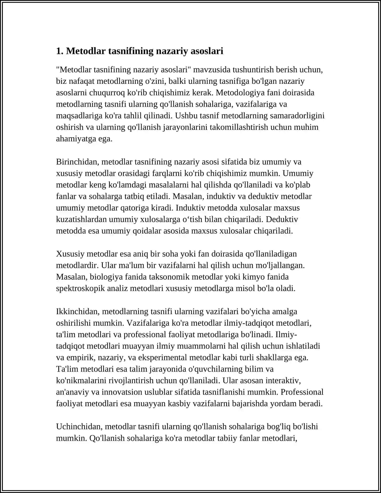 METODLAR TASNIFI 3