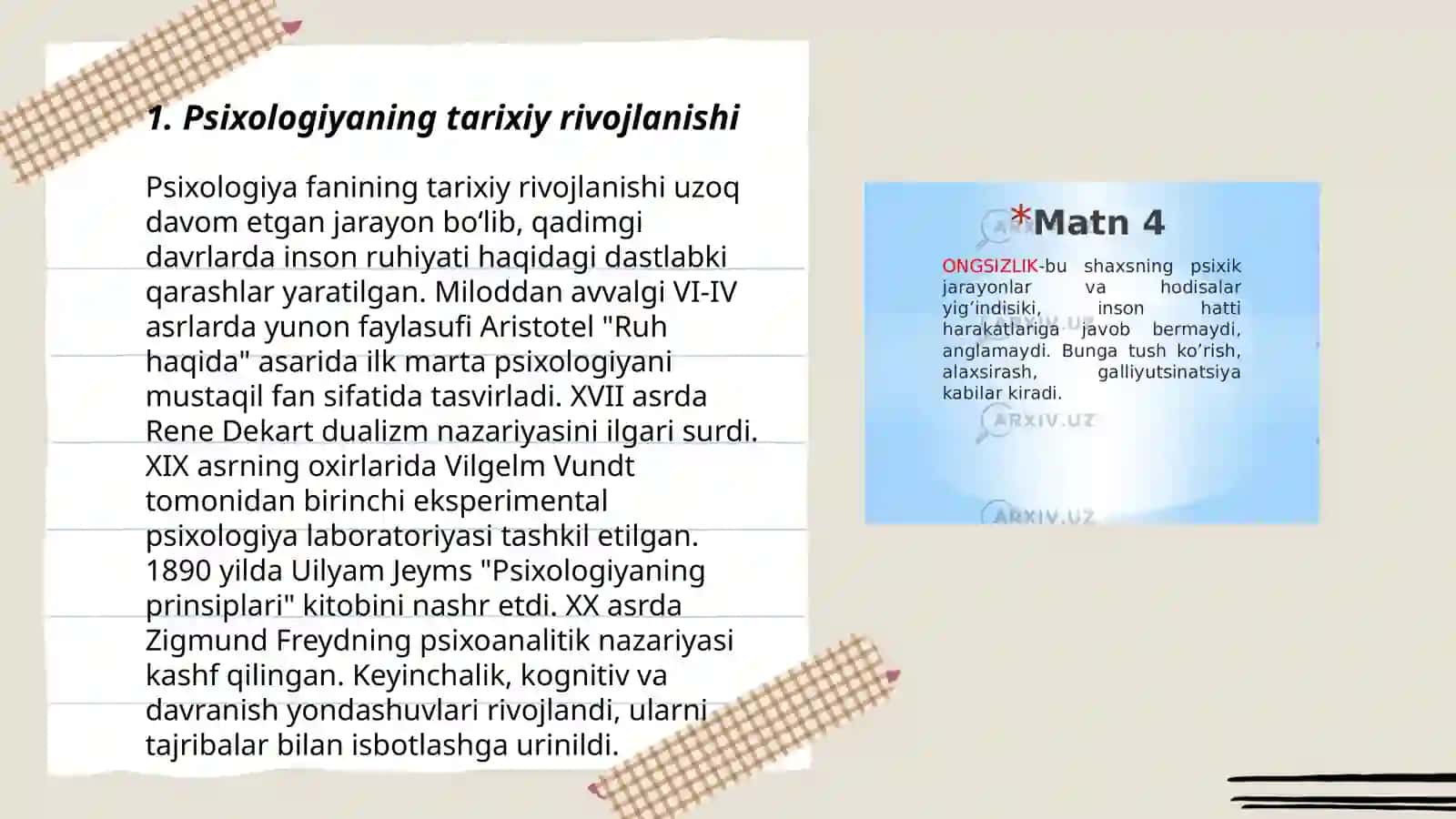 Psixikaning evolutsiyasi va vujudga kelishi 3