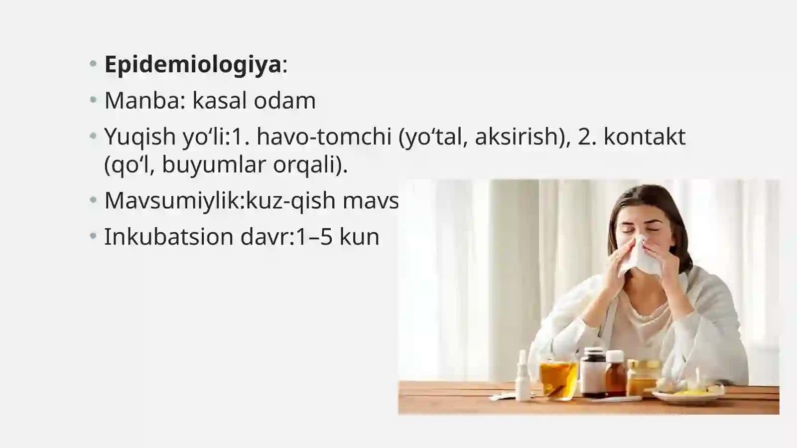 O’tkir respirator virusli infeksiyalar(O’RVI) 3
