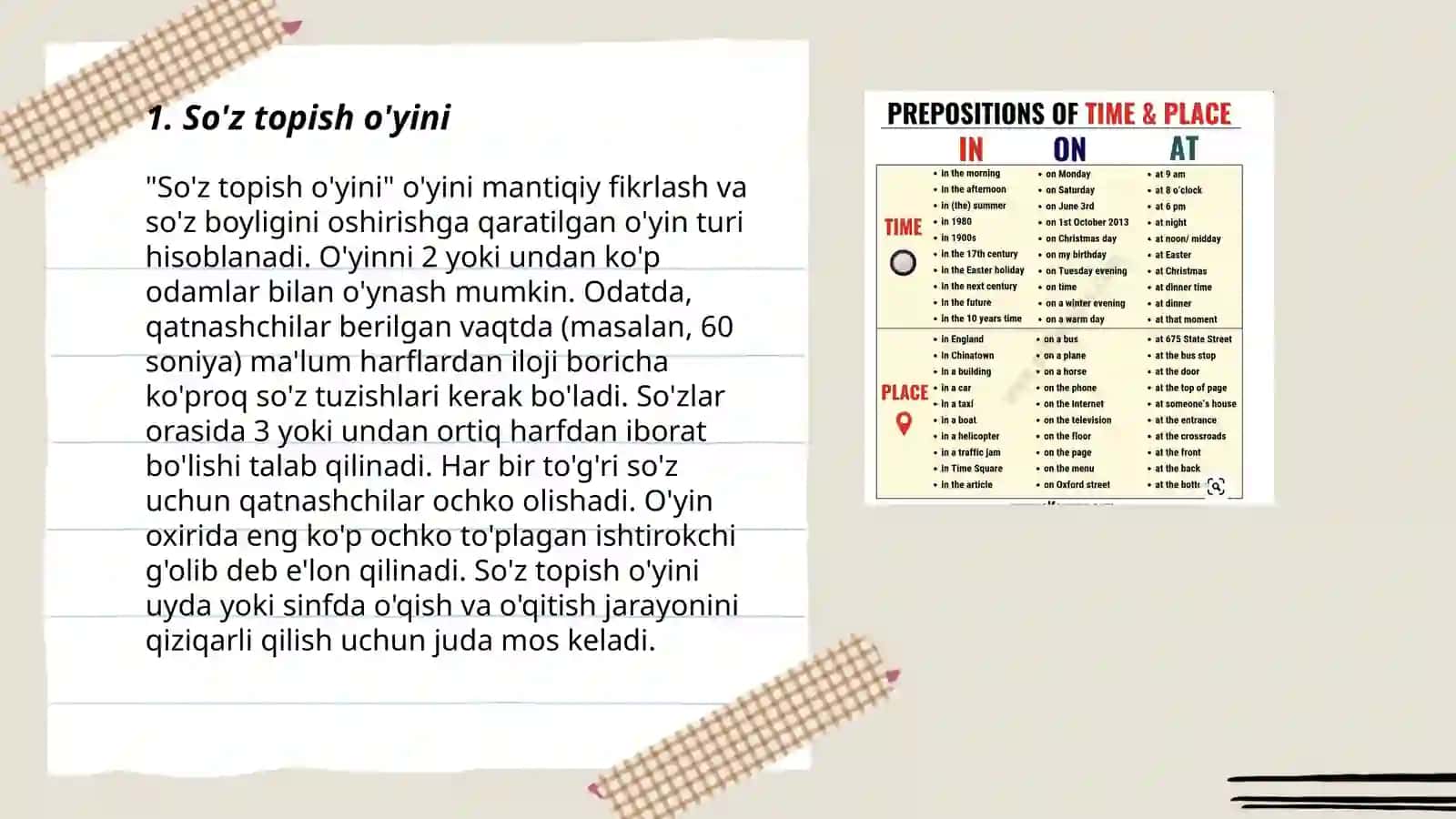 Luģat Boylikni Oshiruvchi Òyinlar 3