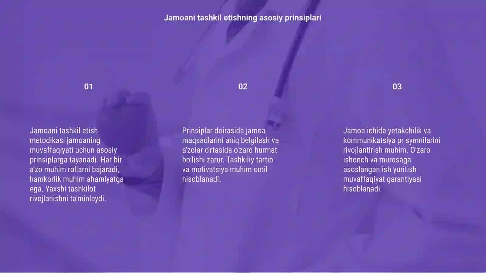 Jamoani tashkil etish metodikasi 3